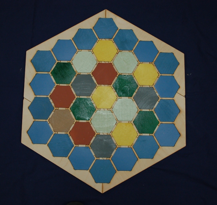 Hex Board Style 1 with Tiles, Campatible with Settlers of Catan 3-4 Player