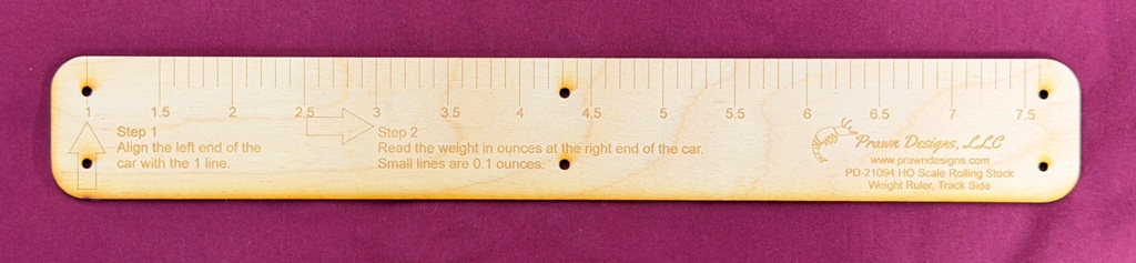 HO Rolling Stock Weight Ruler